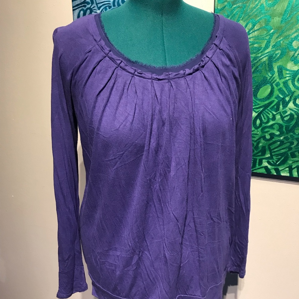 Deep purple lightweight long sleeved knit top